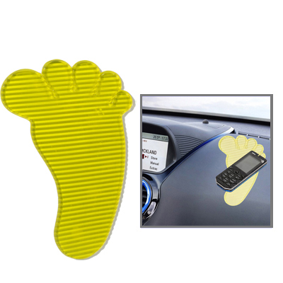 Feet Shaped Car Anti-Slip Mat Super Sticky Pad for Phone / GPS/ MP4/ MP3 (Yellow)